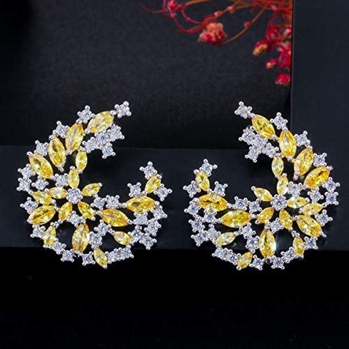 Elegante Design Farbe Big Blatt Blume gelbe Topaz Kristallropfen Ohrringe für Frauen Schmuck Elegante Design Farbe Big Blatt Blume gelbe Topaz Kristallropfen Ohrringe für Frauen Schmuck von LMRJHAZ