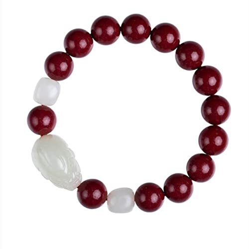 Feng Shui Cinnabar Pixiu Reichtum Armband Authentische Hetian Jade Chakra Crystal Reiki Amulett Lucky Wealth Ward Off Evil Spirits Bracelet Inspirierende Geschenk für Frauen Männer, 12mm Zimt (Farbe: Feng Shui Cinnabar Pixiu Reichtum Armband Authentische Hetian Jade Chakra Crystal Reiki Amulett Lucky Wealth Ward Off Evil Spirits Bracelet Inspirierende Geschenk für Frauen Männer, 12mm Zimt (Farbe: von LMRJHAZ