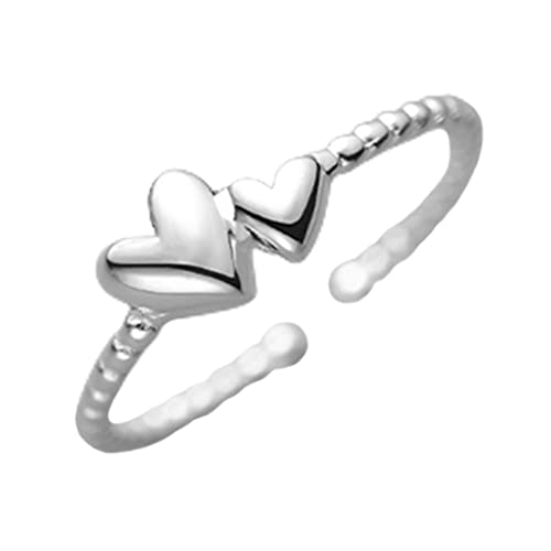 Herz verdreht 925 Sterling Silber Ring für Frauen lieben Statement Verstellbare offene Wrap -Finger -Ringe Komfort Fit Mode süße einfache Schmuck Weihnachten Valentinstag Geburtstag von LMRJHAZ