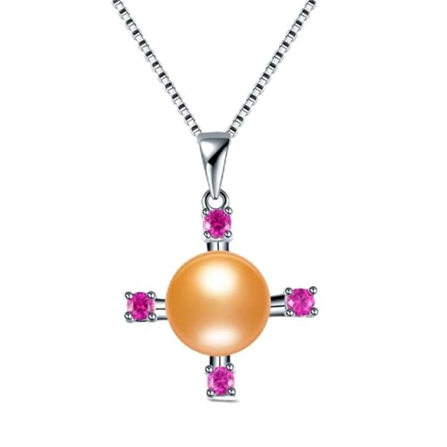 LMRJHAZ 100% echte natürliche Süßwasserperlenkette für Frauen überqueren Zirkon -Anhänger -Juwelier in China von LMRJHAZ