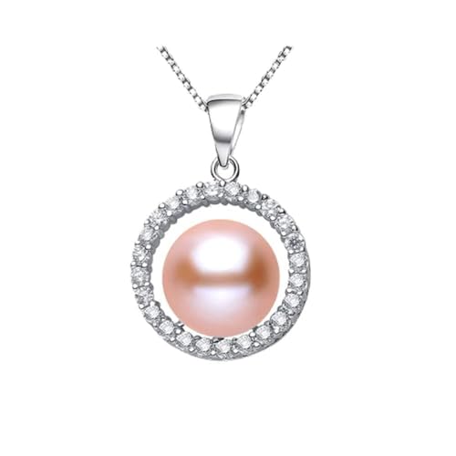 LMRJHAZ 100% natürlicher Süßwasseranhänger für Frauen 925 Zirkon Halskette feiner Schmuck in China hergestellt von LMRJHAZ