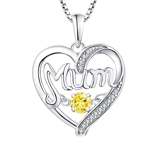 LMRJHAZ 14k Gold Halskette Frauen, Mutter Halskette Herz hohl Mutter 12 Monate Geburtsstein Kubikzirkonia Kiste Halskette Anhänger von LMRJHAZ