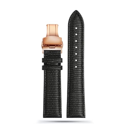 LMRJHAZ 16mm 18 mm 20 mm 22 mm schwarz braun rotes Echsenmuster Männer und Frauen echtes Leder -Uhrenbandband von LMRJHAZ
