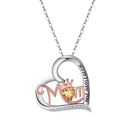 LMRJHAZ 18k Gold Halskette mit Anhänger, Herzkette für Frauen mit gravierter Mutter Ich liebe dich Rolo Hypoallergene Halskette von LMRJHAZ