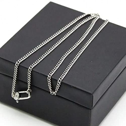 LMRJHAZ 3 mm 925 Silberpeitsche Kette mit weitem Halskette nackte Kette Kette Lange Männer und Frauen Silber Halskette von LMRJHAZ