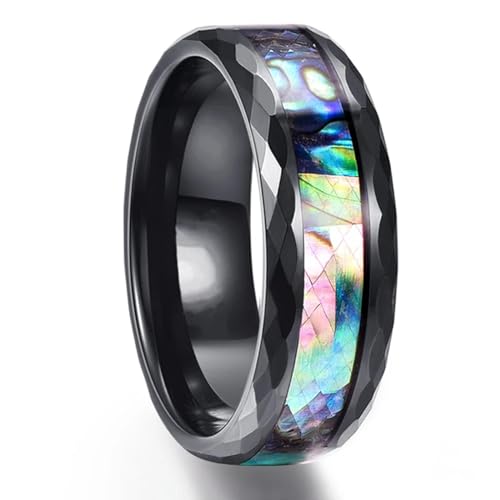LMRJHAZ 8mm Herren Rosegoldfarbe Ringe Holz und Abalone Shell Opal Inlay Ring Herren Ehering Band Schmuck Schmuck LMRJHAZ 8mm Herren Rosegoldfarbe Ringe Holz und Abalone Shell Opal Inlay Ring Herren Ehering Band Schmuck Schmuck von LMRJHAZ