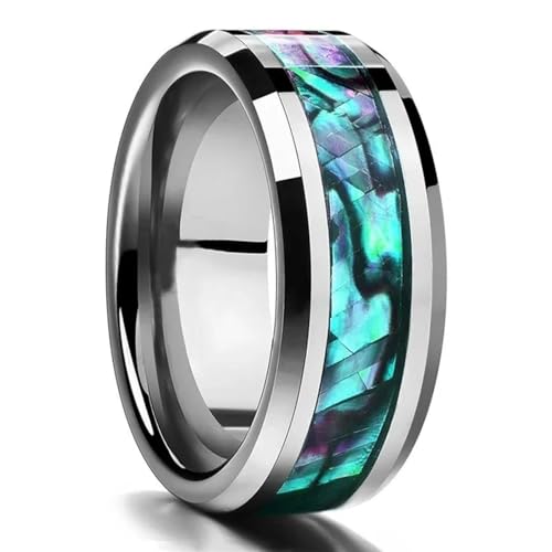 LMRJHAZ 8mm Herren Rosegoldfarbe Ringe Holz und Abalone Shell Opal Inlay Ring Herren Ehering Band Schmuck Schmuck LMRJHAZ 8mm Herren Rosegoldfarbe Ringe Holz und Abalone Shell Opal Inlay Ring Herren Ehering Band Schmuck Schmuck von LMRJHAZ