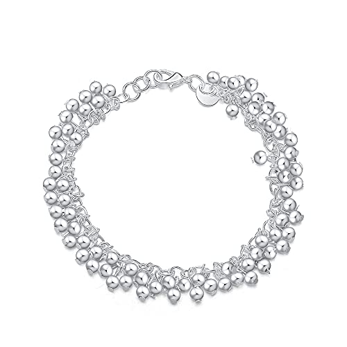 LMRJHAZ 925 Silber sandy Festkettenarmband Hochzeitsmodelle für Frauen Männer Dame Geschenke von LMRJHAZ