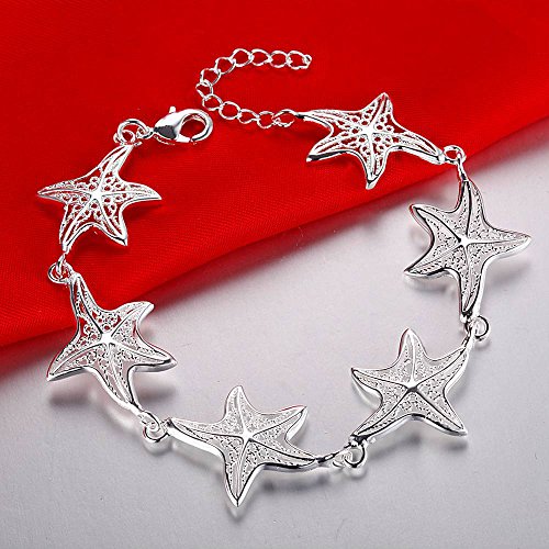 LMRJHAZ 925 Silber sandy Festkettenarmband Hochzeitsmodelle für Frauen Männer Dame Geschenke von LMRJHAZ