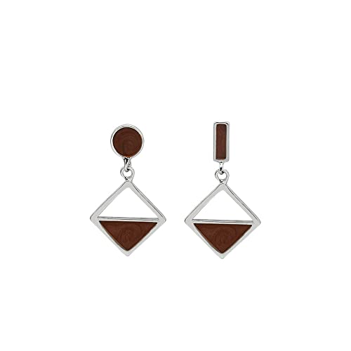 LMRJHAZ 925 asymmetrische geometrische runde rechteckige halbe hohle quadratische Anhänger Ohrringe Weihnachten Party Bankett Ohrringe High-End-Ohrringe von LMRJHAZ