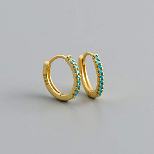 LMRJHAZ Blaues türkiser echter Ohrschnalle -Reifenoopringe für Frauen durch Piercing Ohrring Juwely LMRJHAZ Blaues türkiser echter Ohrschnalle -Reifenoopringe für Frauen durch Piercing Ohrring Juwely von LMRJHAZ