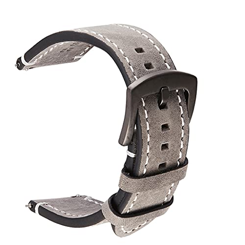 LMRJHAZ Echtes Leder Uhrenbänder Armband Schwarz grau brauner Kuhwahnungsgurt Männer Männer 18mm 20 mm 22 mm 24 mm Handgelenksband (Weißdinosaurier Doodle4,24 mm) von LMRJHAZ