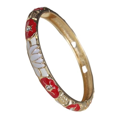 LMRJHAZ Emaille Armband ， Vintage Armreifen Neueste bunte Emaille Dünne Blumen Armreifen Frauen Cloisonne Metallarmbänder hohl Springscharnier Manschettenschmuck Schmuck von LMRJHAZ
