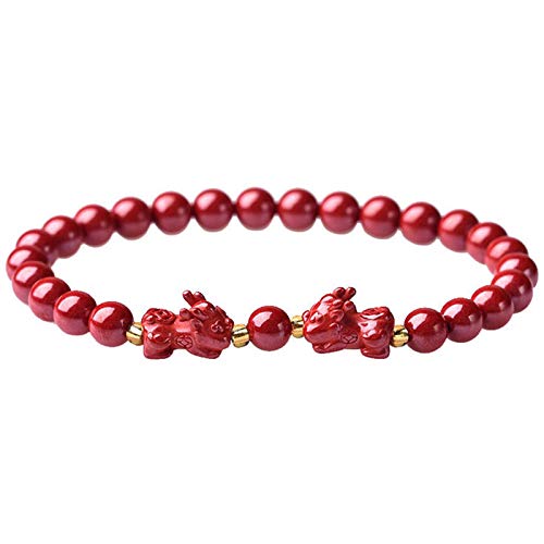 LMRJHAZ Feng Shui Lucky Bracelet Natural Zimt Amulett Armband Wohlstand Pixiu/Piyao Vermögen Armband Lucky Charms Talisman Buddha Bead Bracelet Viel Glück Geld Liebesgeschenk für Frauen/Mädchen Cin von LMRJHAZ