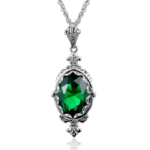 LMRJHAZ Frauen Anhänger Smaragdstein Feststoff 925 Sterling Silber Kristall Brautjungfern Anhänger Halskette Brauthochzeit Schmuck LMRJHAZ Frauen Anhänger Smaragdstein Feststoff 925 Sterling Silber Kristall Brautjungfern Anhänger Halskette Brauthochzeit Schmuck von LMRJHAZ