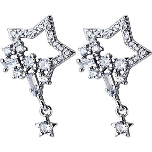 LMRJHAZ Für Frauen, S925 weibliche hohle fünffachte Stern mit kurzer Ohrringe koreanischer Style Fashionone Pair von LMRJHAZ