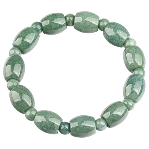 LMRJHAZ Für Frauen Männer Perlen Armbänder natürliche Jade -Perlen -Abstandshallergrüne glückliche Jadeit -Stretcharmband von LMRJHAZ