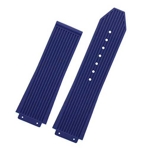 LMRJHAZ Für Hublot Big Bang schwarz blau weiß weiß Silikon Gummigurt mit Männern Schmetterling Schnallen Buckle Watchband Accessoires 26 * 19mm von LMRJHAZ