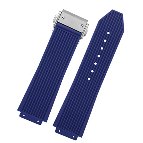 LMRJHAZ Für Hublot Big Bang schwarz blau weiß weiß Silikon Gummigurt mit Männern Schmetterling Schnallen Buckle Watchband Accessoires 26 * 19mm von LMRJHAZ