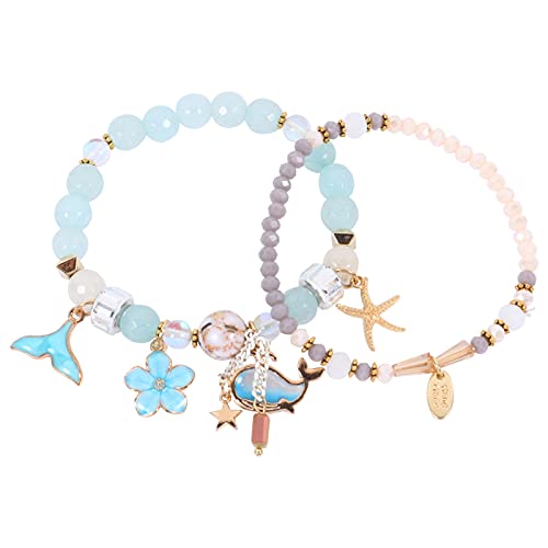 LMRJHAZ Girls Accessoires Ocean Series Doppelschicht Mädchen Perlen Armband Handschmuck für Frauen langlebig komfortable Design Halskette von LMRJHAZ