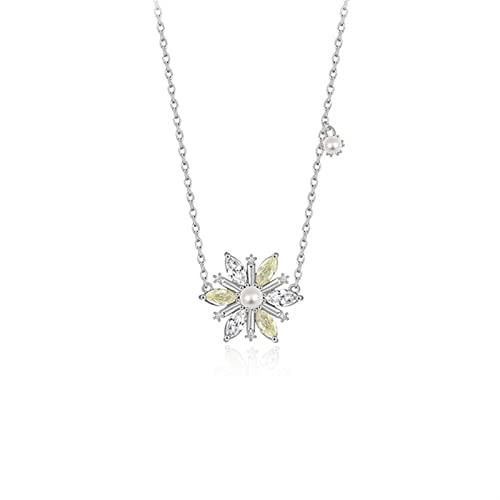 LMRJHAZ Halskette 925 Silber Blume Anhänger Halskette Süßes Temperament Temperament Colarmbone Kette Geburtstagsgeschenk für Freundin Damen Halskette von LMRJHAZ