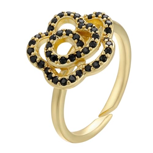 LMRJHAZ Halskette Anhänger Kette Männer Frauen Schmuck 1 Stück Goldfarbe Ringe Trendkristall für Modeschmuckparty von LMRJHAZ