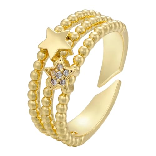 LMRJHAZ Halskette Anhänger Kette Männer Frauen Schmuck 1 Stück Goldfarbe Ringe Trendkristall für Modeschmuckparty von LMRJHAZ