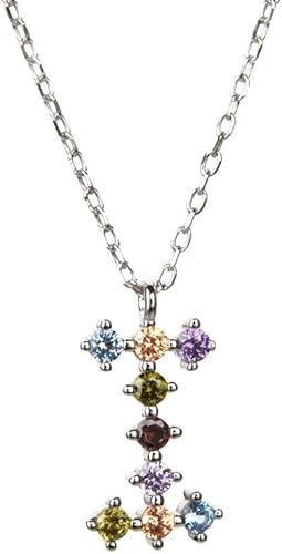 LMRJHAZ Halskette Frauen Sterling Silber Buchstabe I Halskette, AZ Alphabet Buntes Zirkonia-Initialen Name Choker Dainty Chaifor Womelady Girl, 38-45 cm Schmuck Schmuck von LMRJHAZ