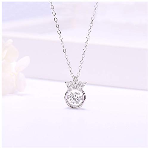 LMRJHAZ Halskette Sterling Silber weißer Mauerwerk Kron Anhänger Roségold rosa Mauerwerk Crown Halskette kreative Damen Geschenk Hochzeitstag Ladies Halskette (BB) von LMRJHAZ