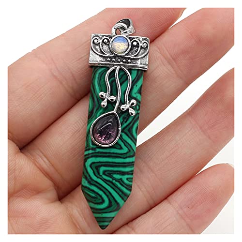 LMRJHAZ Halskette natürliche Amethysts Pink Quarz Stein Anhänger Lapis Lazuli Reiz Frauen Schmuck Making DIY Geschenkgröße (Metallfarbe: Tiger Augenstein) (ein goldener Sandstein) von LMRJHAZ