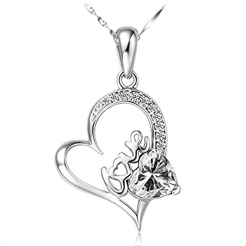 LMRJHAZ Herzanhänger Halsketten für Frauen Liebhaber Geschenke lila weißes Herzkristall Halskette LMRJHAZ Herzanhänger Halsketten für Frauen Liebhaber Geschenke lila weißes Herzkristall Halskette von LMRJHAZ