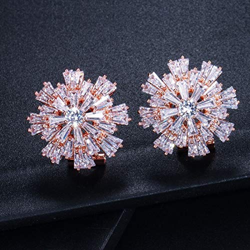 LMRJHAZ Kubische Zirkonia Schmuck Rose Farbe Große funkelnde Schneeflocken Big Zirkon Kristallohrringe für Mädchen LMRJHAZ Kubische Zirkonia Schmuck Rose Farbe Große funkelnde Schneeflocken Big Zirkon Kristallohrringe für Mädchen von LMRJHAZ