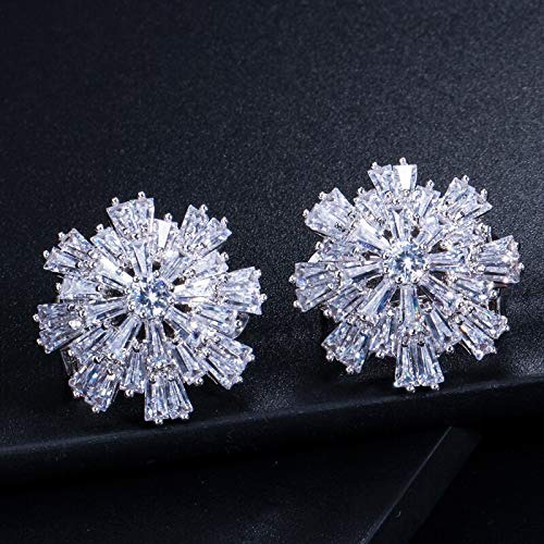 LMRJHAZ Kubische Zirkonia Schmuck Rose Farbe Große funkelnde Schneeflocken Big Zirkon Kristallohrringe für Mädchen LMRJHAZ Kubische Zirkonia Schmuck Rose Farbe Große funkelnde Schneeflocken Big Zirkon Kristallohrringe für Mädchen von LMRJHAZ