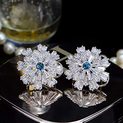 LMRJHAZ Kubische Zirkonia Schmuck Rose Farbe Große funkelnde Schneeflocken Big Zirkon Kristallohrringe für Mädchen von LMRJHAZ