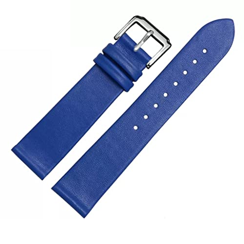 LMRJHAZ Leder Uhrengurt für Männer und Frauen -dünne weiche Schnalle -Accessoires dünne Schaltkettenkette (blau, 15 mm) von LMRJHAZ