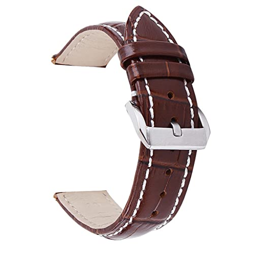 LMRJHAZ Leder Watchband -Gurt Metall Schnalle Clasp Frauen Männer Uhrenband (schwarz, 18mm) von LMRJHAZ