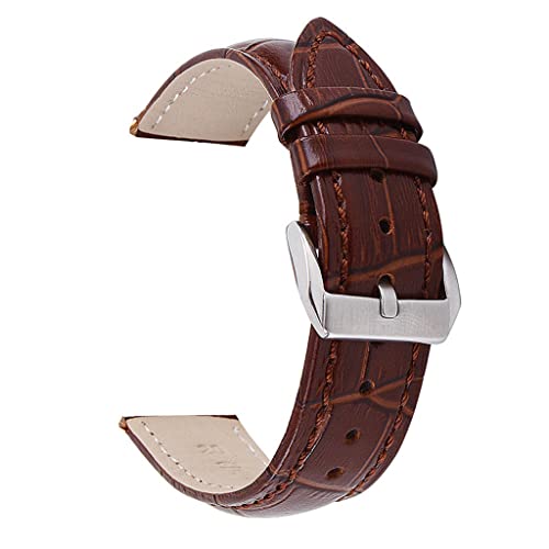 LMRJHAZ Leder Watchband -Gurt Metall Schnalle Clasp Frauen Männer Uhrenband (schwarz, 18mm) von LMRJHAZ