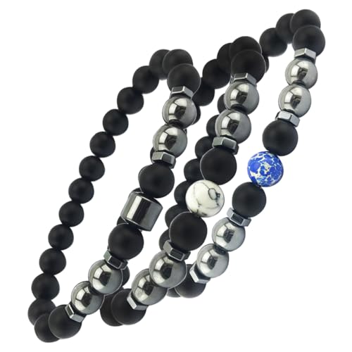 LMRJHAZ Mädchen juwelry 3pcs magnetisch Stein Perlen Armbänder elegante tägliche Kleidung Accessoires Frauen handgefertigt Edelstein Schmuck Geburtstag für Accessoires von LMRJHAZ