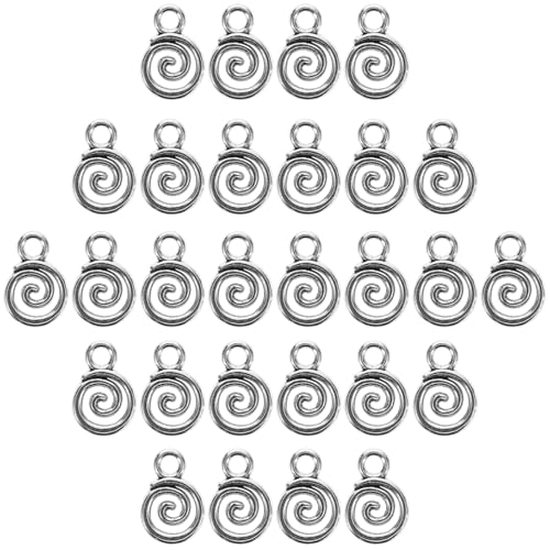 LMRJHAZ Mädchen von Mädchen Schmuck 40pcs Antike Silber Spirale Charm Schmuck herstellen elegante Anhänger Halskette und Armbandzubehör für DIY -Projekte Accessoires von LMRJHAZ