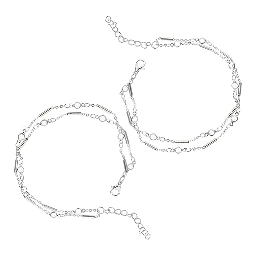 LMRJHAZ Mädchen von Mädchen Schmuck Metallfußketten Kochbrett Doppelschichtet Schmuck Frauen Sommer -Knöchelarmband für Strandanlässe Accessoires von LMRJHAZ