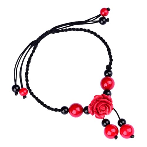 LMRJHAZ Mädchen von Mädchen Schmuck Retro Ethnisches Achatarmband handgefertigt gewebte Fußkette Knöcheldekoration für tägliche Verschleißfestivals und besondere Anlässe Accessoires von LMRJHAZ