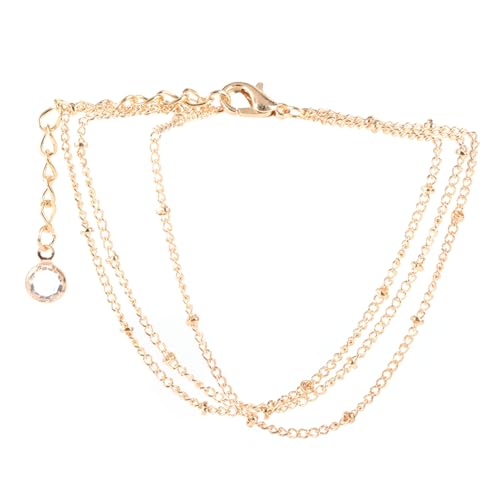 LMRJHAZ Mädchenschmuck Retro Retro Golden Reisperlenarmband Perlen Kette für Frauen führen Nickelzubehör von LMRJHAZ