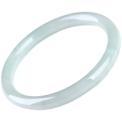 LMRJHAZ Natural Jade Armreif Armband für Frauen viel Glück Armband mit Box weißes Grün echte Wohlstandsarmbänder (60 mm) von LMRJHAZ