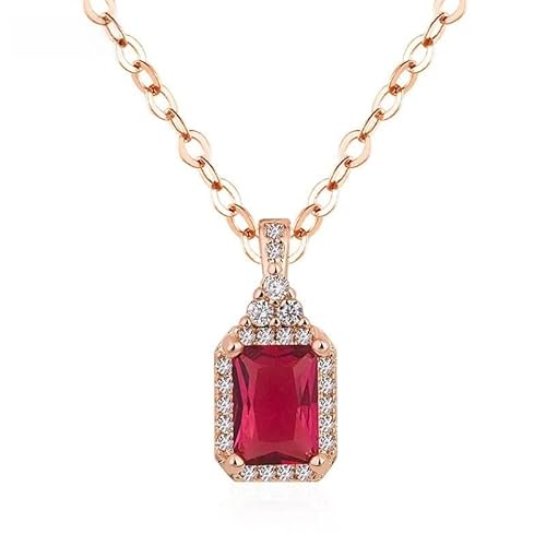 LMRJHAZ Natural Rubellite Edelstein Anhänger Halskette mit Kissen Zirkon Schmuck Geschenk für Lieben LMRJHAZ Natural Rubellite Edelstein Anhänger Halskette mit Kissen Zirkon Schmuck Geschenk für Lieben von LMRJHAZ
