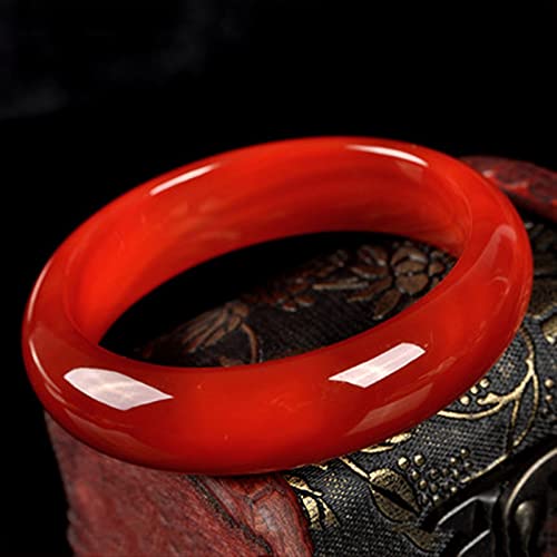 LMRJHAZ Natural mit Handgeschnürung rotes Achatarmarmarmbänder Frauen Armreifen Jade Schmuck Jadeit Jade Armreifen Armband Ruby (Edelsteinfarbe: 59-60 mm) von LMRJHAZ