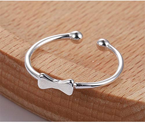 LMRJHAZ Offene Ringe für Frauen, Vintage einstellbare Mode -Bowknot -Design Silberringe Romantische Schmuck Geschenk für Mädchen Frauen Ehepaar Engagement Hochzeit von LMRJHAZ