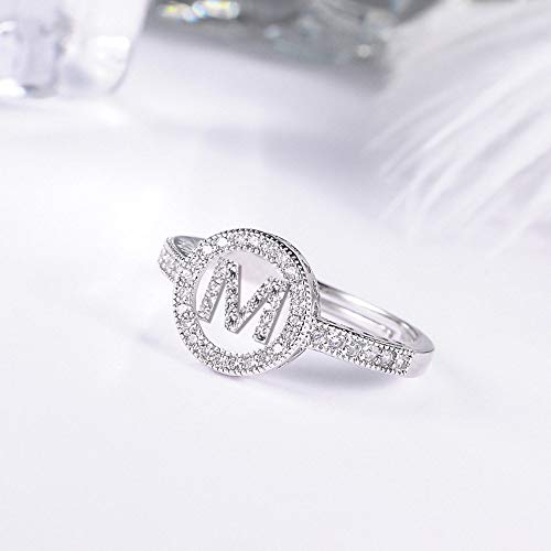 LMRJHAZ Offene Ringe für Frauen, Vintage einstellbare Ring Silber Initialen M Crystal Romantic Schmuck Geschenk für Mädchen Frauen Ehepaar Engagement Hochzeit Eternität Ring Weihnachtsgeschenk LMRJHAZ Offene Ringe für Frauen, Vintage einstellbare Ring Silber Initialen M Crystal Romantic Schmuck Geschenk für Mädchen Frauen Ehepaar Engagement Hochzeit Eternität Ring Weihnachtsgeschenk von LMRJHAZ