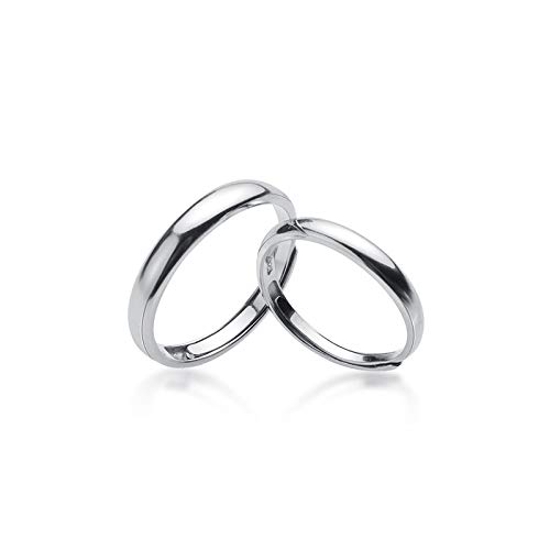 LMRJHAZ Offene Ringe für Frauen, Vintage einstellbare einfache glänzende Paar Ring Silberringe Elegant romantische Schmuck Geschenk für Mädchen Frauen Paar Verlobungshochzeit von LMRJHAZ