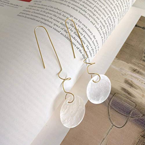 LMRJHAZ Ohrringe für Frauen, Koreanische Mond -Flachschalenohrringe, Mond flache Schalenohrringe, von LMRJHAZ