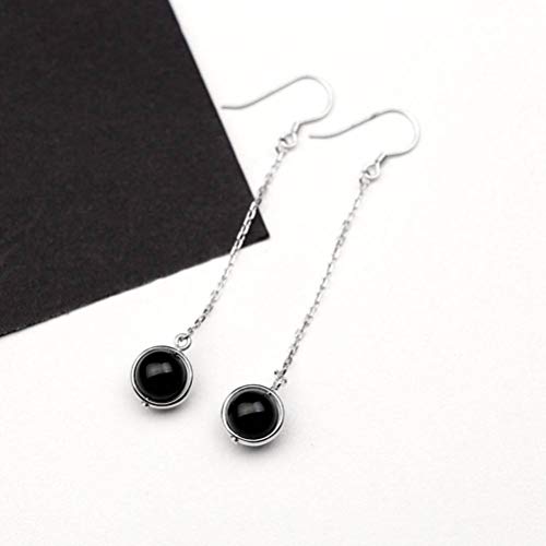 LMRJHAZ Ohrringe für Frauen, S schwarze Achatohrringe Einfaches Temperament Wildohrringe weibliche Geschenkohrringe, von LMRJHAZ